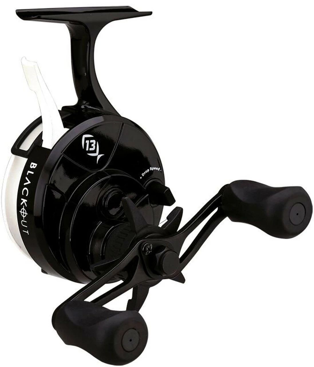 13 Fishing Black Betty Free Fall Ghost Ice Reel - Blackout Glow - L/H 2 13 Fishing Black Betty Free Fall Ghost Ice Reel - Blackout Glow - L/H - Image 2
