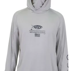 Aftco Barracuda GeoCool Hooded Long Sleeve Performance Shirt - Silver Heather - M