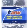 American Fishing Wire AFW TKB00005 Brass Coastlock Snap Swivels Kit 67 Pieces