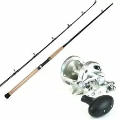 Avet SX 5.3 RH 1 Speed Reel / TackleDirect TDSSC701MHT Silver Hook Rod Combo