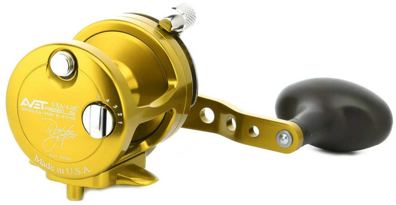 Avet Reels Avet SX 6/4 MC Raptor 2-Speed Lever Drag Casting Reel Gold 1 Avet Reels Avet SX 6/4 MC Raptor 2-Speed Lever Drag Casting Reel Gold
