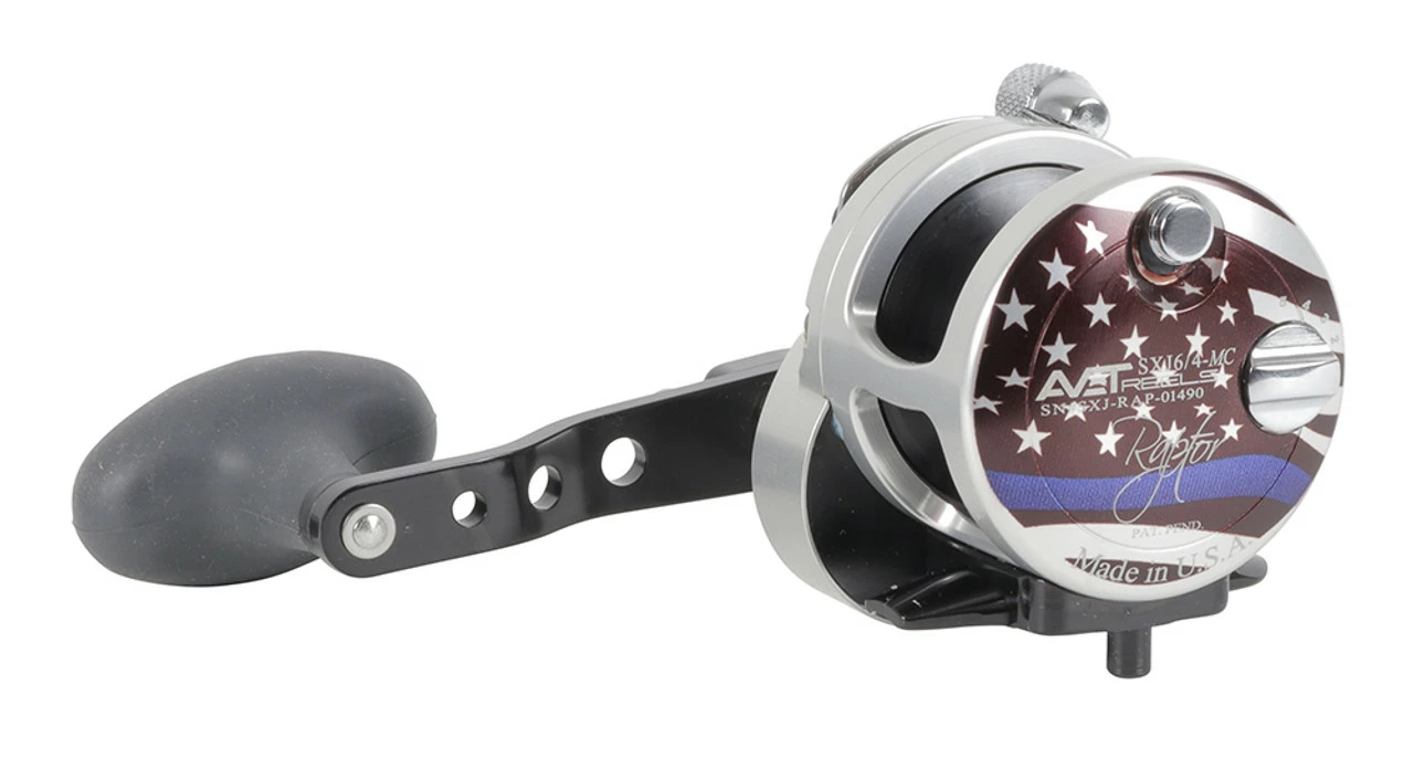 Avet Reels Avet SXJ 6/4 MC Raptor 2-Speed Lever Drag Casting Reel - First Responders Blue Line 2 Avet Reels Avet SXJ 6/4 MC Raptor 2-Speed Lever Drag Casting Reel - First Responders Blue Line - Image 2