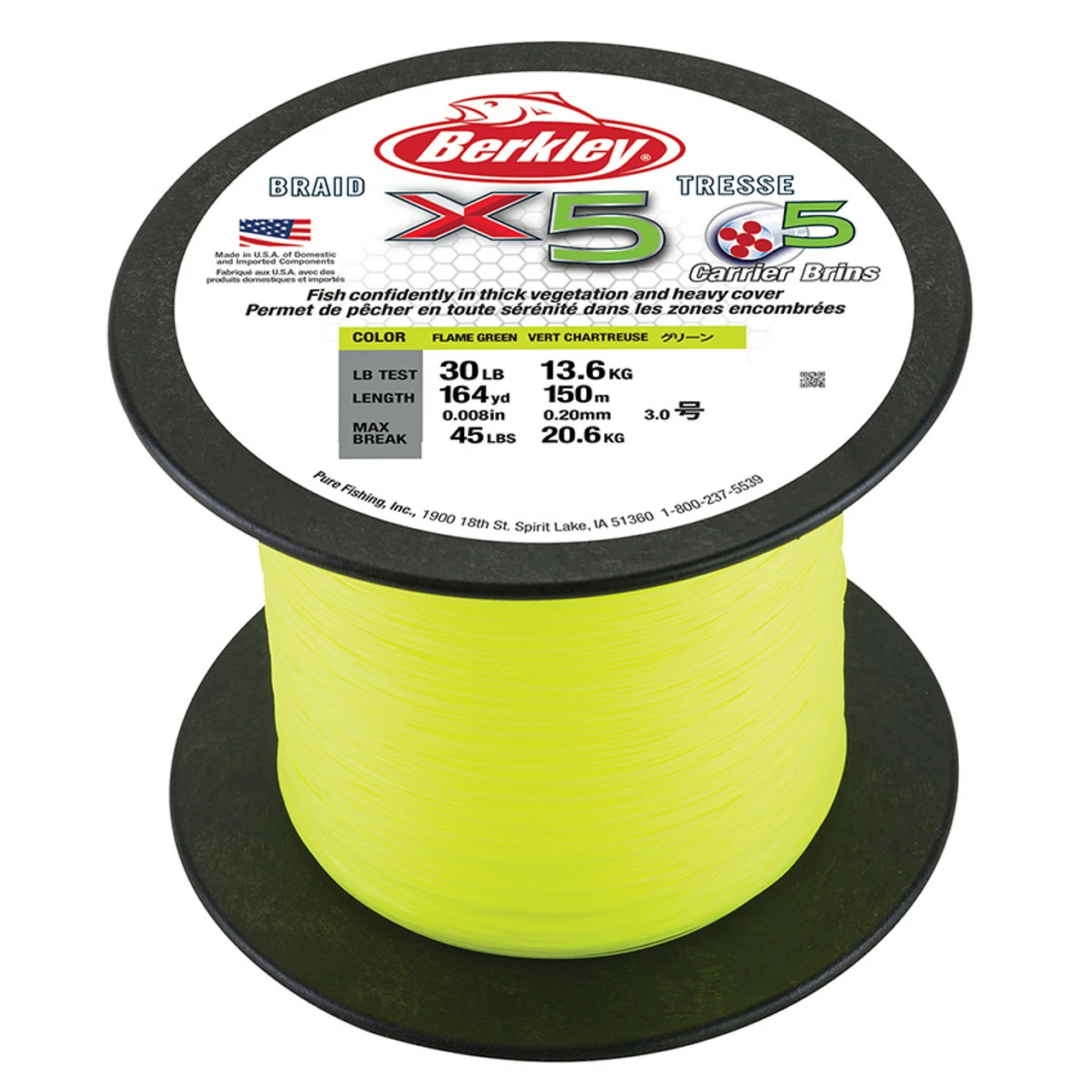 Berkley Jordan Lee X5 Braided Line - Flame Green 2 Berkley Jordan Lee X5 Braided Line - Flame Green - Image 2