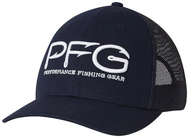 Columbia PFG Mesh Snap Back Ball Cap - Collegiate Navy & White Logo 1 Columbia PFG Mesh Snap Back Ball Cap - Collegiate Navy & White Logo