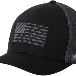 Columbia PFG FlexFit Mesh Fish Flag Ball Cap