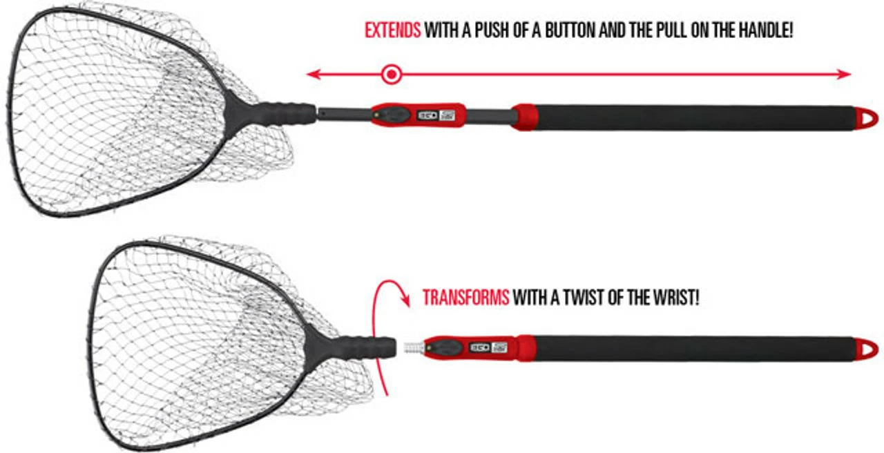 EGO S2 Slider 72067 Medium Landing Net - Clear Rubber Mesh 2 EGO S2 Slider 72067 Medium Landing Net - Clear Rubber Mesh - Image 2