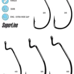 Gamakatsu SuperLine Worm Hooks Offset Shank Extra Wide Gap -Marine Equipment & Accessories Sales Store gamsupworhoo1 41180.1651015418