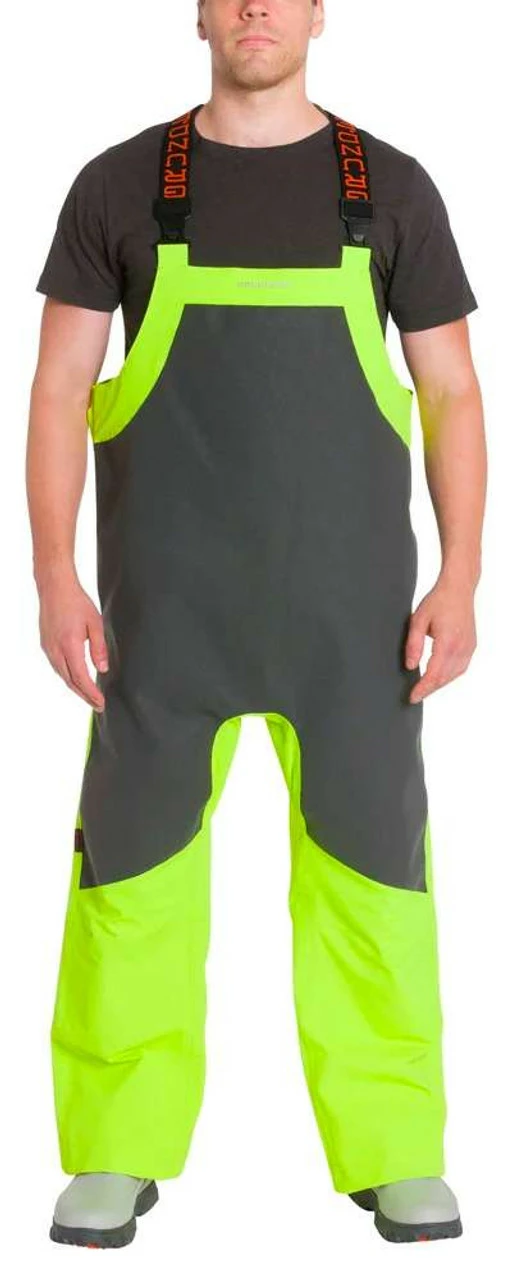 Grundens Ironclad Bib - Hi-Vis Yellow/Grey 3 Grundens Ironclad Bib - Hi-Vis Yellow/Grey - Image 3