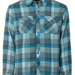 Grundens Kodiak Insulated Long Sleeve Shirt - Dark Slate Plaid - Medium