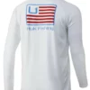 Huk Performance Fishing Huk And Bars Pursuit Long Sleeve Shirt - White - Medium