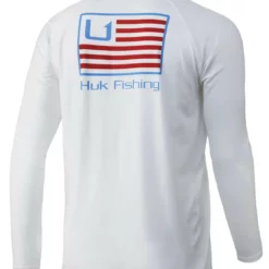 Huk Performance Fishing Huk And Bars Pursuit Long Sleeve Shirt - White - Medium
