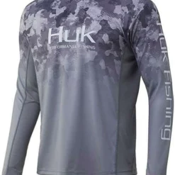 Huk Performance Fishing Huk Icon X Refraction Camo Fade Long Sleeve Shirt - Storm - M