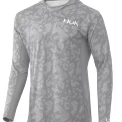 Huk Performance Fishing Huk Icon X Running Lakes Hoodie - Overcast Grey - Medium
