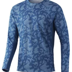 Huk Performance Fishing Huk Icon X Running Lakes Long Sleeve Shirt - Titanium Blue - Medium