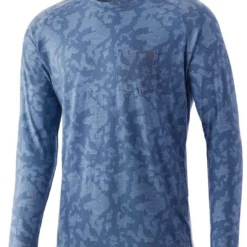 Huk Performance Fishing Huk Waypoint Running Lakes Long Sleeve Shirt - Titanium Blue - 2X-Large
