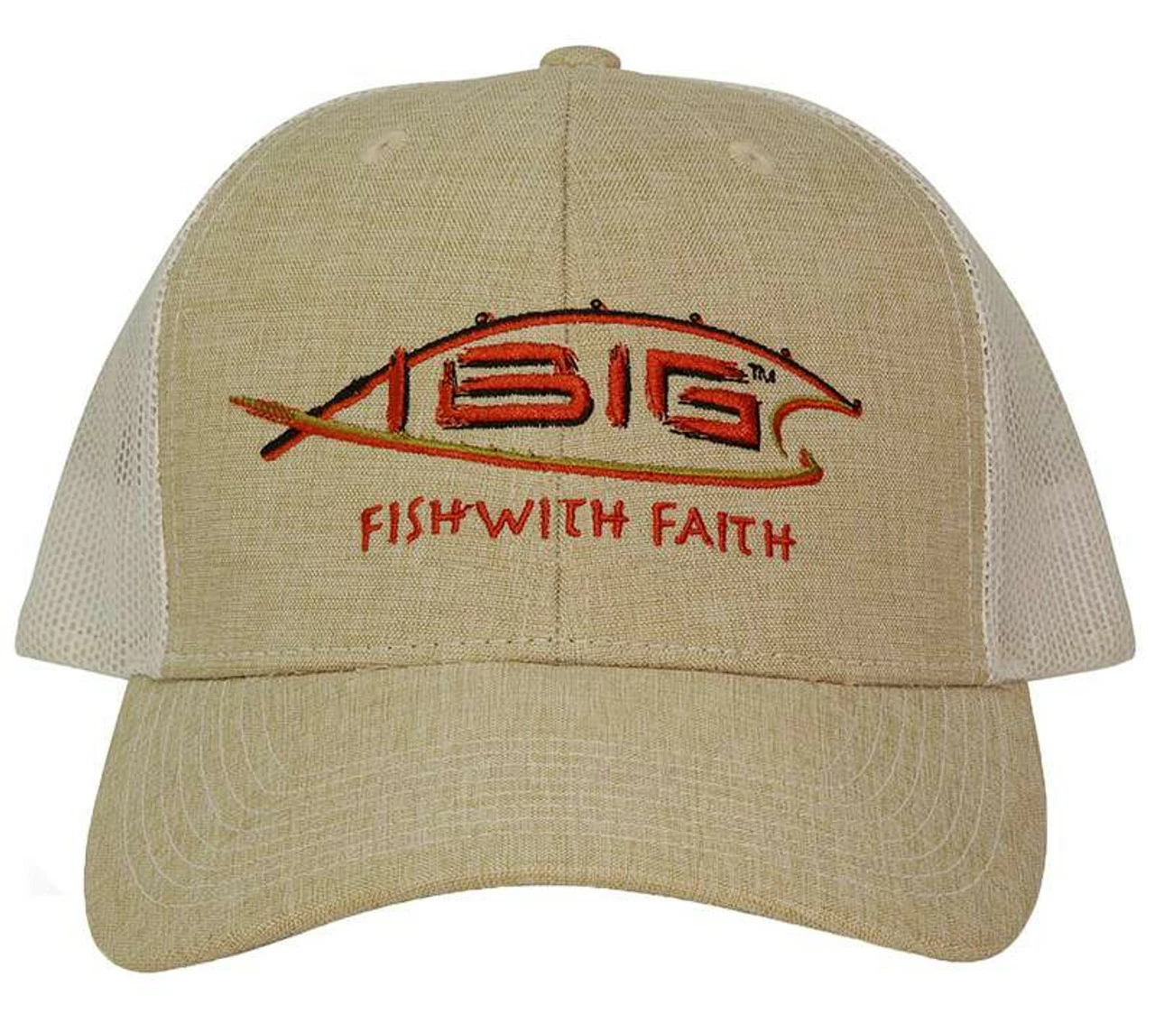 IBig Pro Style Trucker Hat With Embroidery - Natural 1 IBig Pro Style Trucker Hat With Embroidery - Natural