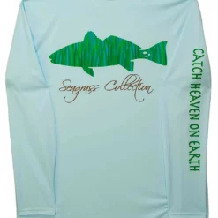IBig Seagrass Redfish Performance Long Sleeve Shirt - Ice Blue - Medium