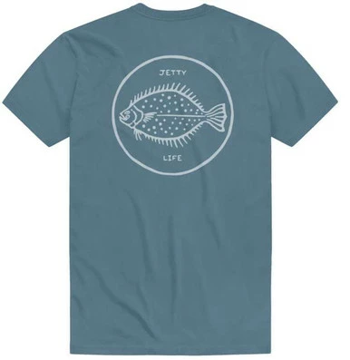 Jetty Life Jetty Flounder Short Sleeve T-Shirt - Fog - Medium 1 Jetty Life Jetty Flounder Short Sleeve T-Shirt - Fog - Medium