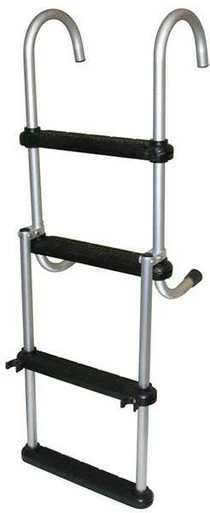 Jif Marine ASC4 4-Step Removable Folding Pontoon Ladder 1 Jif Marine ASC4 4-Step Removable Folding Pontoon Ladder