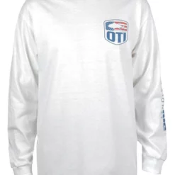 Ocean Tackle International America Flag Logo Long Sleeve T-Shirt - White