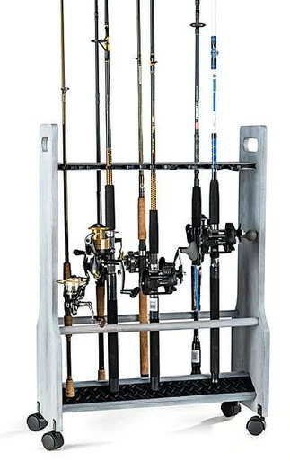 Organized Fishing DFR-024 Offwhite Distressed Rolling Floor Rack 1 Organized Fishing DFR-024 Offwhite Distressed Rolling Floor Rack