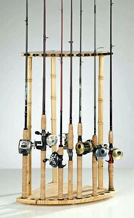 Organized Fishing PCR 12-Rod Pine Corner Rack 1 Organized Fishing PCR 12-Rod Pine Corner Rack