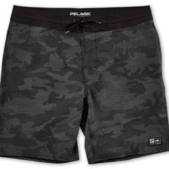 Pelagic Deep Drop Fish Camo Fishing Shorts - Black
