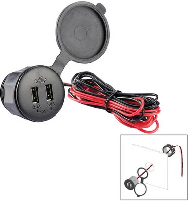 Poly-Planar USB-PM Panel Mount USB Charge Port - 12V 1 Poly-Planar USB-PM Panel Mount USB Charge Port - 12V
