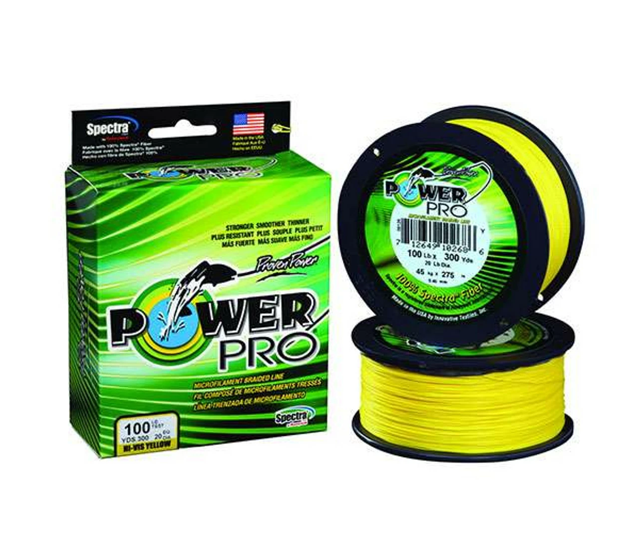 Power Pro PowerPro Braided Spectra Fiber Fishing Line Hi-Vis Yellow 100 Yds 1 Power Pro PowerPro Braided Spectra Fiber Fishing Line Hi-Vis Yellow 100 Yds