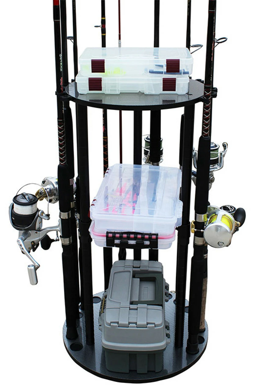 Rush Creek Creations 17 Rod Round Spinning Storage Rack 1 Rush Creek Creations 17 Rod Round Spinning Storage Rack