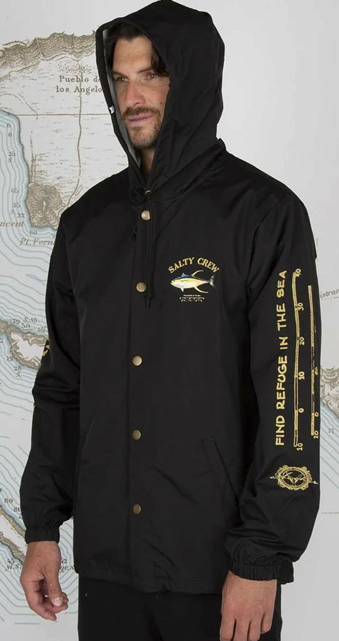 Salty Crew Ahi Mount Snap Jacket - Black - Medium 3 Salty Crew Ahi Mount Snap Jacket - Black - Medium - Image 3