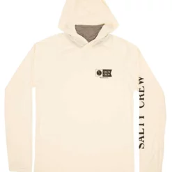 Salty Crew Alpha Pinnacle Tech Hood Shirt - Bone