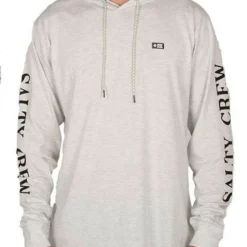 Salty Crew Deckhand Hood Tech T-Shirt - Vintage White - Small