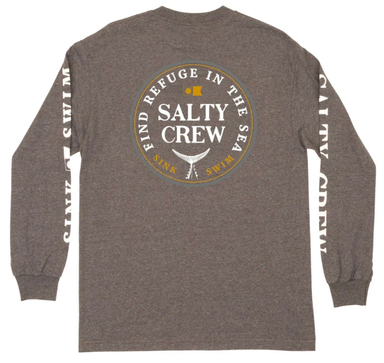 Salty Crew Fathom Standard Long Sleeve T-Shirt - Charcoal Heather 1 Salty Crew Fathom Standard Long Sleeve T-Shirt - Charcoal Heather