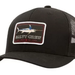 Salty Crew Flat Bill Retro Trucker Hat - Black