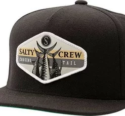 Salty Crew High Tail 5 Panel Hat - Black
