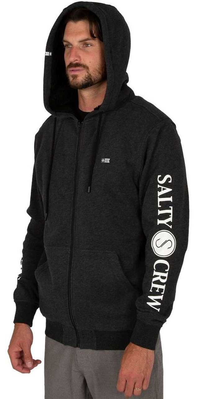 Salty Crew Refuge Sherpa Zip Fleece - Black Heather - Medium 3 Salty Crew Refuge Sherpa Zip Fleece - Black Heather - Medium - Image 3