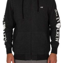 Salty Crew Refuge Sherpa Zip Fleece - Black Heather - Medium