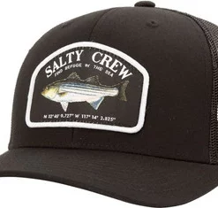 Salty Crew Striper Retro Trucker Hat - Black