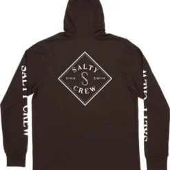 Salty Crew Tippet Pocket Hood Tech Tee - Black - Large