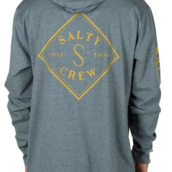 Salty Crew Tippet Pocket Hood Tech Tee - Blue - Medium