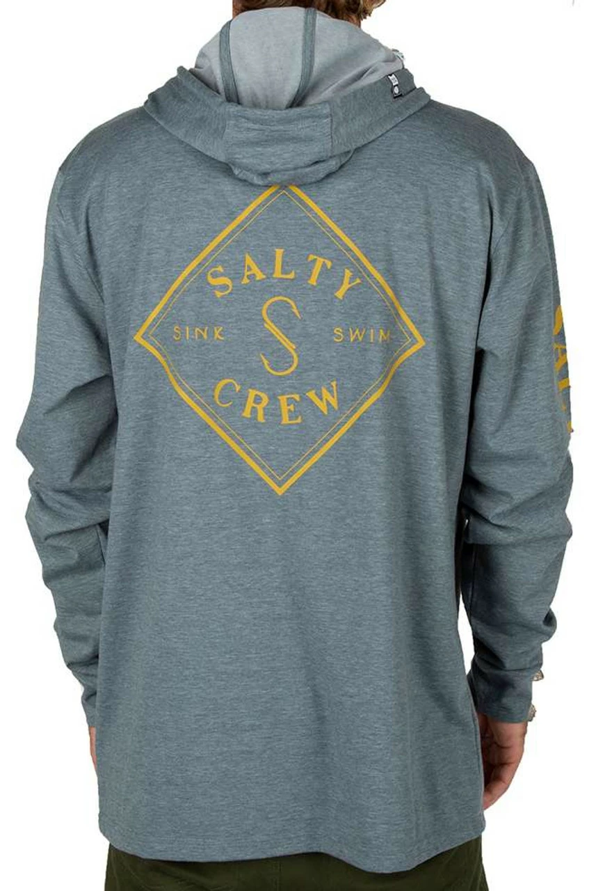 Salty Crew Tippet Pocket Hood Tech Tee - Blue - Medium 1 Salty Crew Tippet Pocket Hood Tech Tee - Blue - Medium