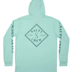Salty Crew Tippet Pocket Hood Tech Tee - Seafoam - Small