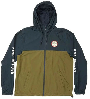 Salty Crew Twin Fin Windbreaker - Olive/Navy - Medium 1 Salty Crew Twin Fin Windbreaker - Olive/Navy - Medium