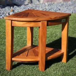 SeaTeak 60025 Shower And Spa Corner Seat - Oiled Finish -Marine Equipment & Accessories Sales Store seateak 60025 shower and spa corner seat oiled finish 46253.1651002825