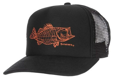 Simms Throwback Trucker Hat - Black 1 Simms Throwback Trucker Hat - Black