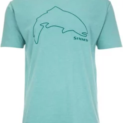 Simms Trout Outline T-Shirt - Oil Blue Heather - Large