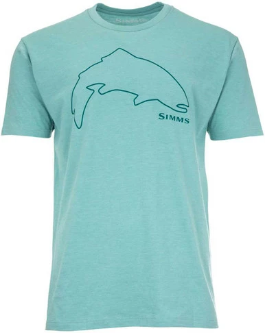 Simms Trout Outline T-Shirt - Oil Blue Heather - Large 1 Simms Trout Outline T-Shirt - Oil Blue Heather - Large