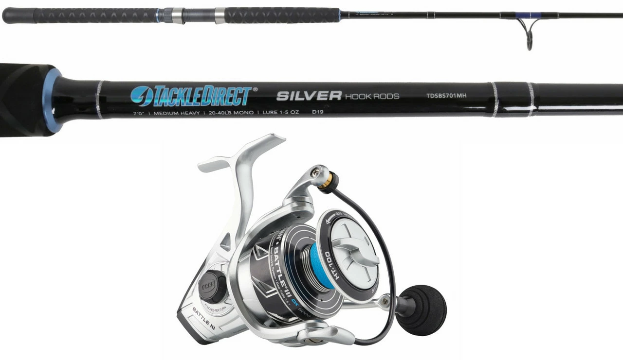 TackleDirect Silver Hook/Penn BTLIII6000DX Battle III DX Spinning Combo 1 TackleDirect Silver Hook/Penn BTLIII6000DX Battle III DX Spinning Combo